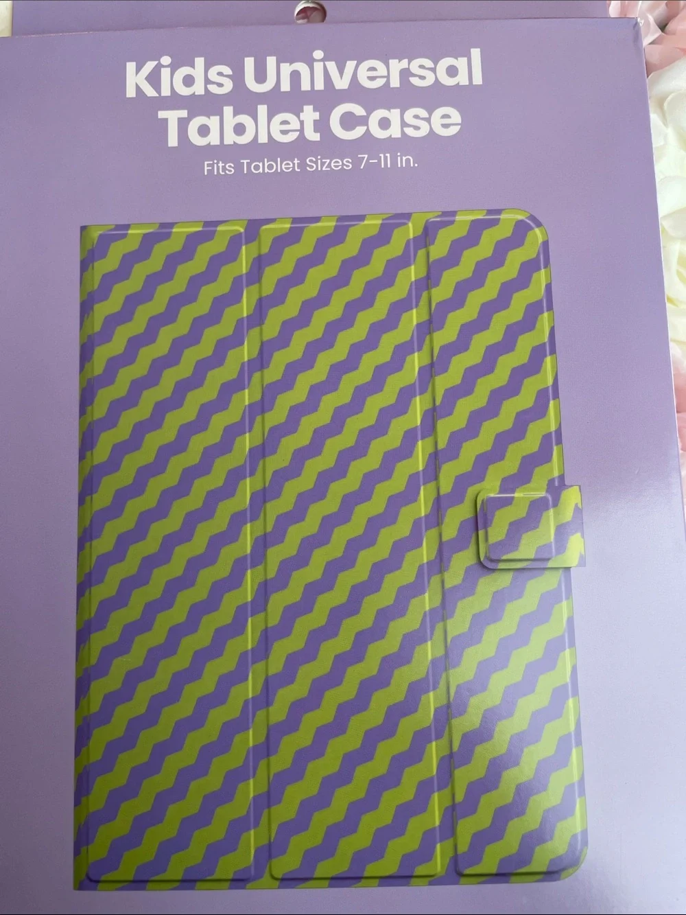 Kids Tablet Folio Case in Purple & Green - Universal Fit